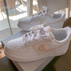 New White & Beige AF1s